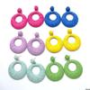 Bohemian Style Raffia Woven Round Earrings