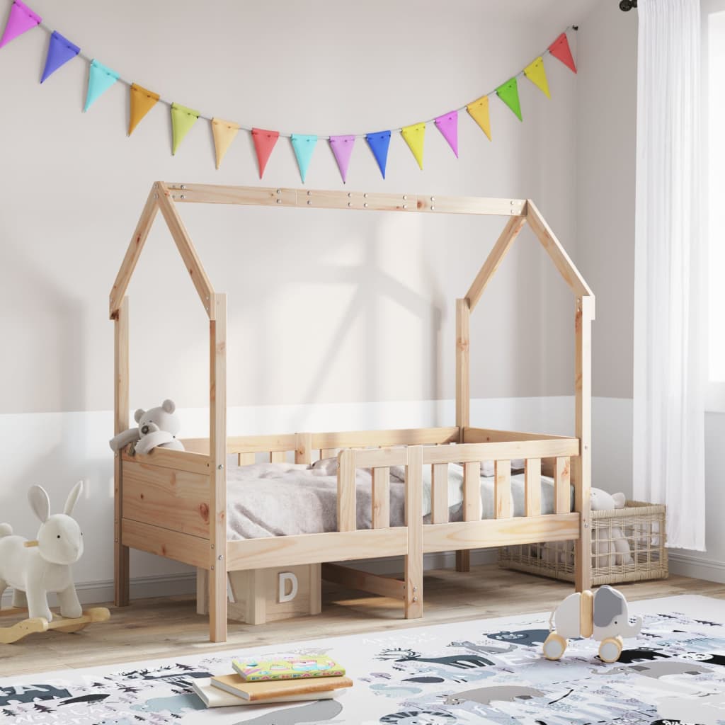 Kids  House Bed Solid Pine Wood 70 x 140 cm