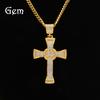Hip Hop Classic Diamond Cross Pendant Alloy Necklace Men's Hiphop Rap Necklace Hiphop Pendant