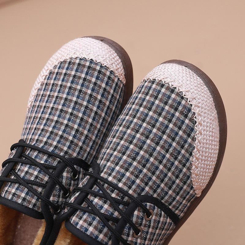 Winter Old Beijing Women's Velvet Thickened Non-slip Lightweight Warm Middle-aged Cotton Boots Non-slip One-pedal Mother Cotton Boots