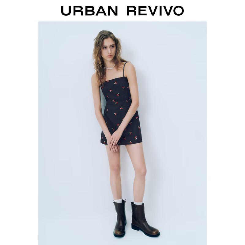 

UR 2025 Милое джинсовое платье на бретелях с вышивкой M