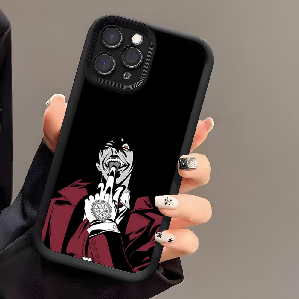 HELLSING Anime Phone Case For IPhone 17 Air 16 E 15 14 Plus 13 12 11 Pro Max Black Sky Eye Stepped Protective Case