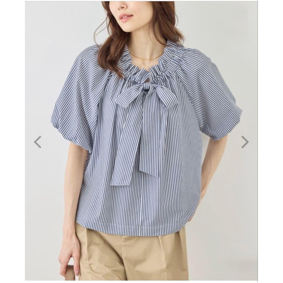 Rope Picnic front and back 2WAY gathered ribbon design shirt