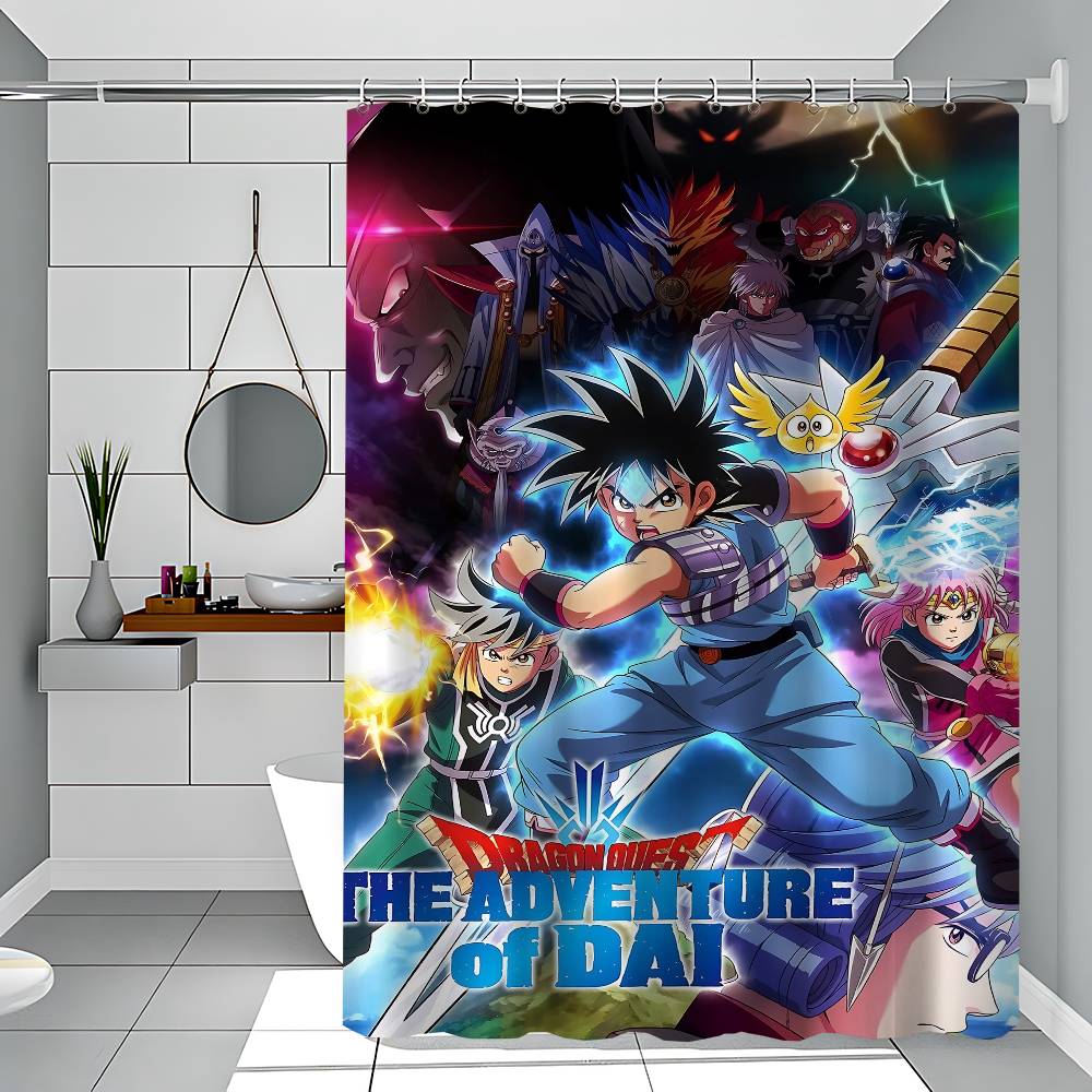 D-Dragon Quest 1 Piece Of 150X180Cm Printed Shower Curtain Partition Bathroom Waterproof And Mold Resistant