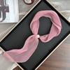 Pearl magnetic silk scarf high-end new versatile solid color pleated silk scarf with shirt neck protector scarf