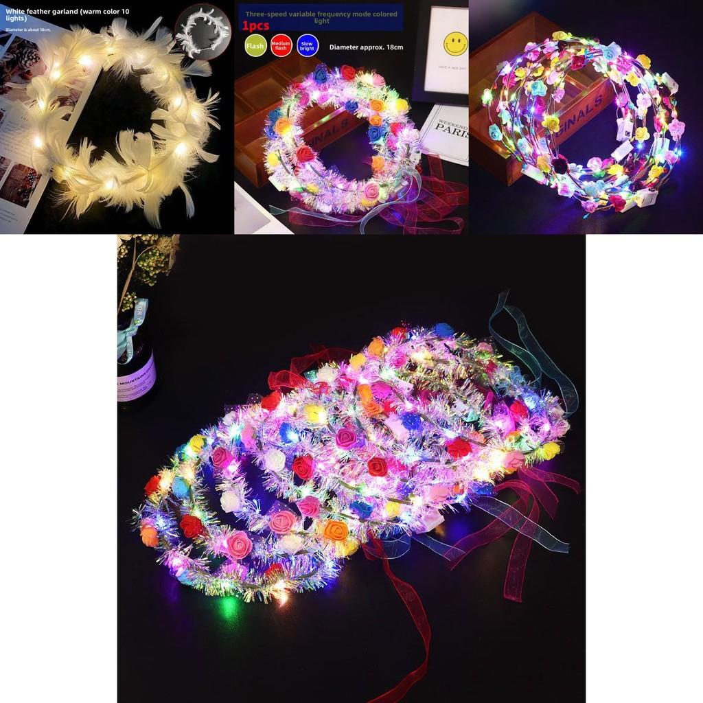 Led Light Flower Hair Accessory For Brides And Party Decorations Suitable For All Ages
