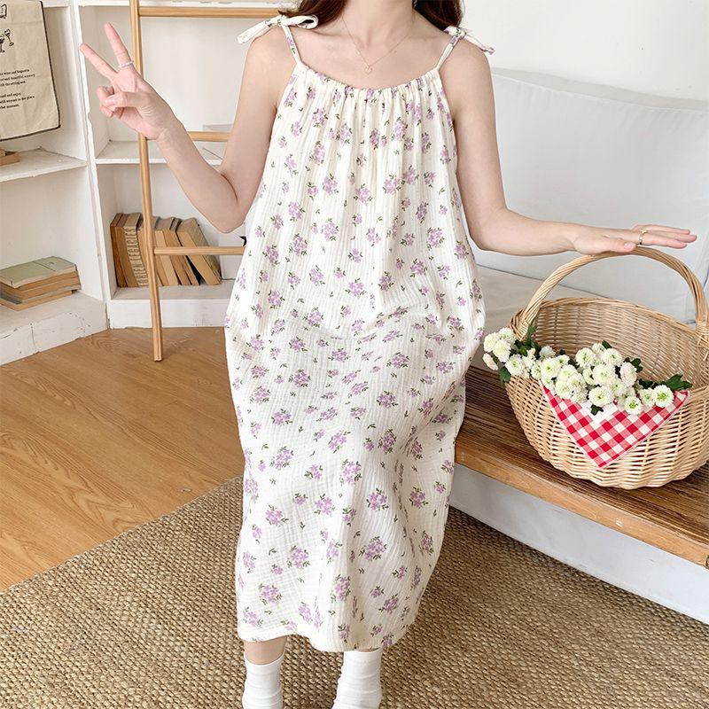 Women's Breathable Cloud Cotton Camisole Sleep Dress - Summer Pajamas