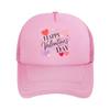 Sweet Valentine Hearts Lettering Cel Mesh Baseball Cap Polyester Forward Observations Hat Adjustable Golf Hat Summer