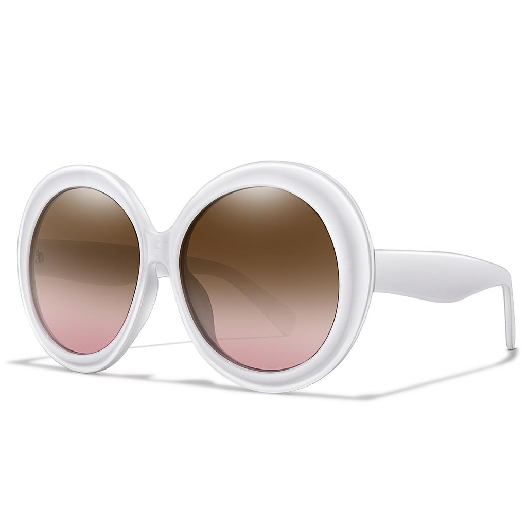 Retro Big Round Unisex Frame Sunglasses Lady Oversized Fashionable Street View Sunglasses Beach Resort Driving Sunglasses UV400
