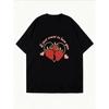 Cute Strawberry Print T Shirt White I Just Want To Love You Text Design For Casual Wear Summer Outfits Women Fashion Trendy Top
