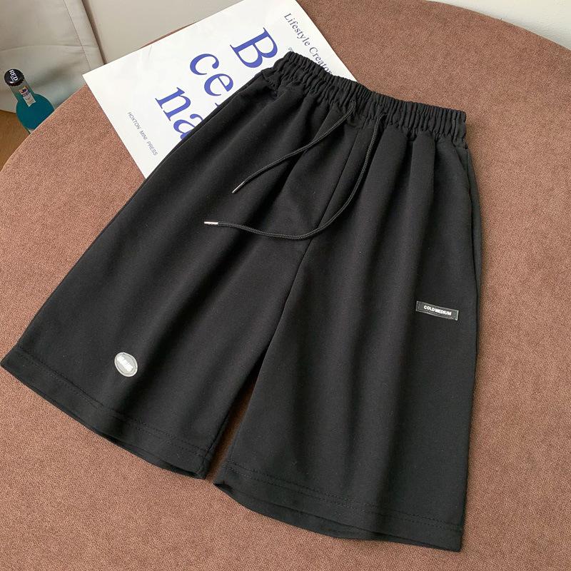 Lässige Sport-Fünf-Punkt-Shorts für Damen Sommer locker hochtailliert und dünn Pyjamahose, fauler Stil Haus weite Beine mittellang, zum Ausgehen