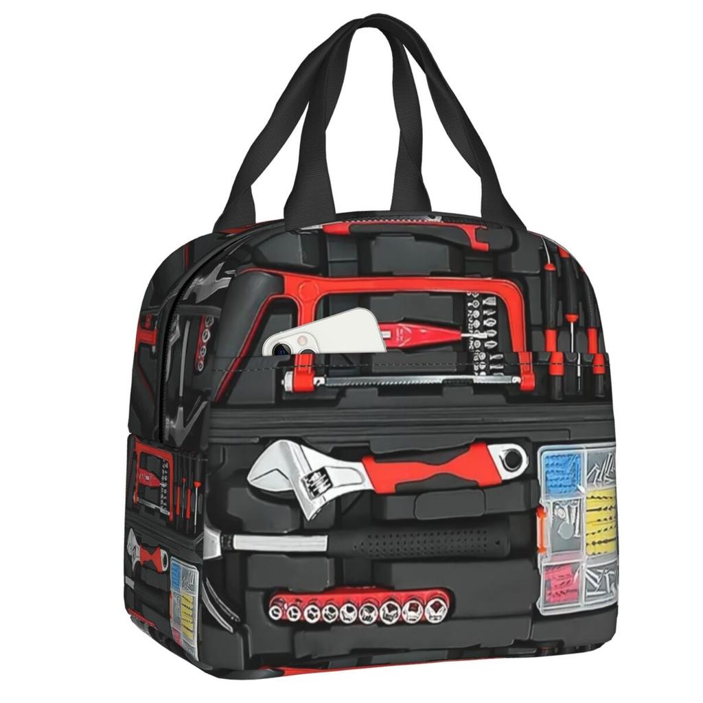 Custom Mechanics Large Toolbox Lunch Bag Women Cooler Warm Insulated Lunch Boxes for Kids School