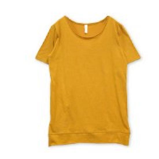 

and Simple Long Collar Short Sleeve Top Yamabuki L [and it] it_ 336.