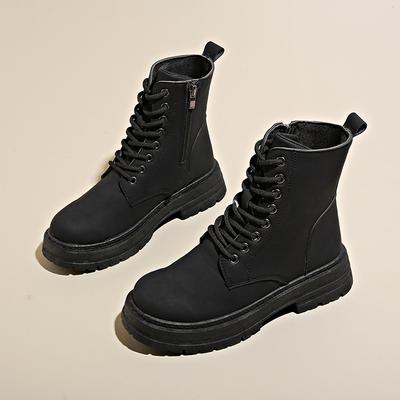 Hohe Martin-Stiefel Damen 2025 Herbst neue atmungsaktive Lokomotivstiefel Koreanische Version vielseitige Plateauschuhe lässige kurze Stiefel trendige Schuhe