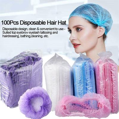 100 Pcs Disposable Stretch Dustproof Catering Hat Eyebrows Tattoo Hair Net Caps Microblading
