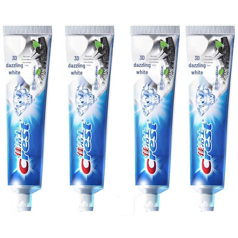 Crest 3D White Micro-Charcoal Deep Clean Toothpaste, Grapefruit Mint, 120g 4-Pack