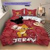 3pcs Jerry Mouse Printed Bedding Set, Soft and Comfortable Quilt Cover for Bedroom, Guest Room (1 Duvet Cover + 2 Pillowcases, Pillow Core N