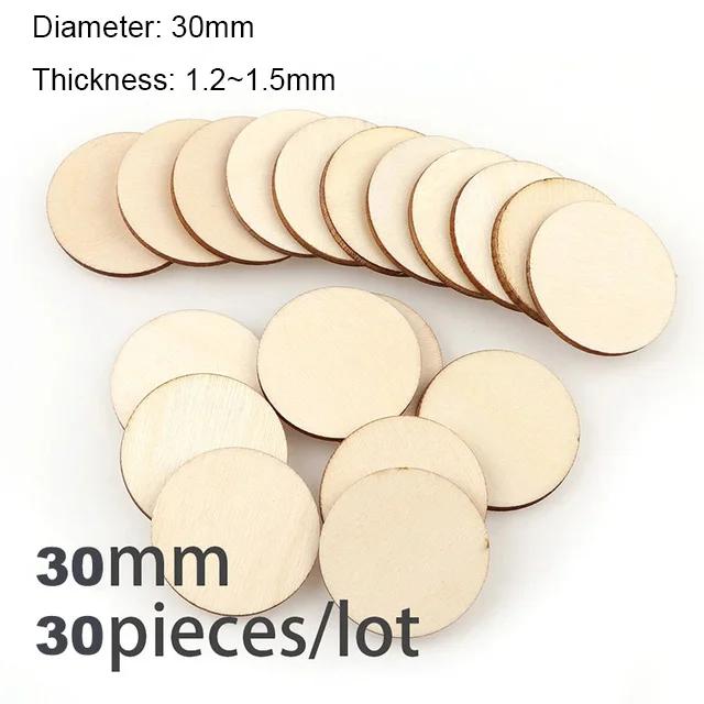 New Diameter 1-10CM Natural Unfinished Round Wood Slices Circles Discs for DIY Craft Kids Christmas Painting Toys Ornament Decor