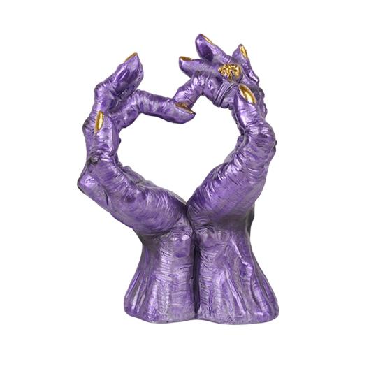 Skeleton Hand Figurine Halloween Gothic Love Heart Gesture Bone Hand