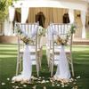 2pcs Chiffon Chair Sashes Wedding Chair Decoration 20x250cm for Wedding Aisle Party Banquet Event Baby Shower