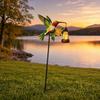 Garden Bird Solar Light, Outdoor Hummingbird Kingfisher Solar Lantern with Stake, Automatic On/Off Solar Pathway Light for Yard Lawn Patio