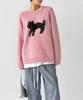 THE GREEN LAB Cat Jacquard Sweater [Pink]
