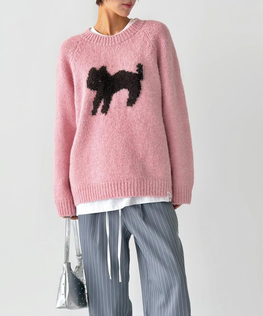 THE GREEN LAB Cat Jacquard Sweater [Pink]