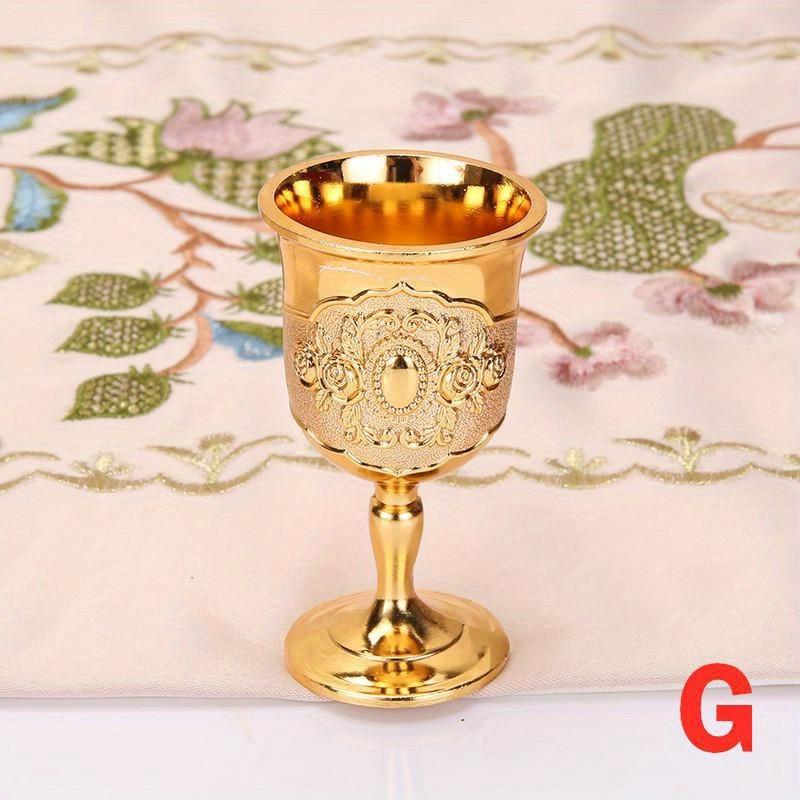 1pc European Style Wine Glass High-grade Liquor Glass Creative Home Metal Liquor Glass Retro Creative Small Pieces