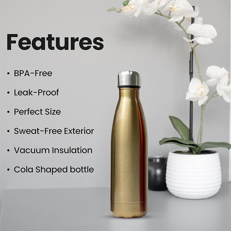 

JUNSUNMAY 750ml 304 Stainless Steel Double Layer Insulated Cup Office School Gym Water Bottle (BPA-Free,No FDA Certification) Black