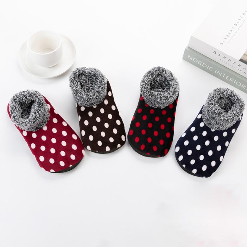 1 Pairs Soft-Soled Anti Slip Fleece-Lined Thickened High Tube Winter Carpet Socks Non-Slip Floor Socks