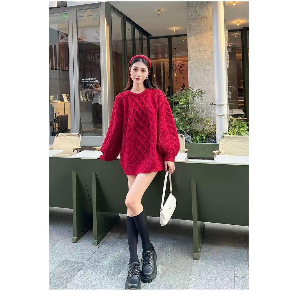 Pulover Tricotat Cablu Larg pentru Femei - Articol Confortabil pentru Toamnă/Iarnă