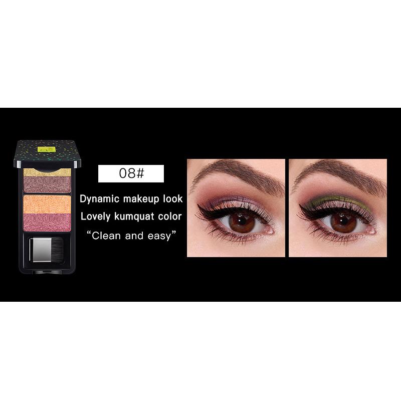 Pudaier Pearlescent Three-dimensional Colorful Gradient Two-color Eye Shadow