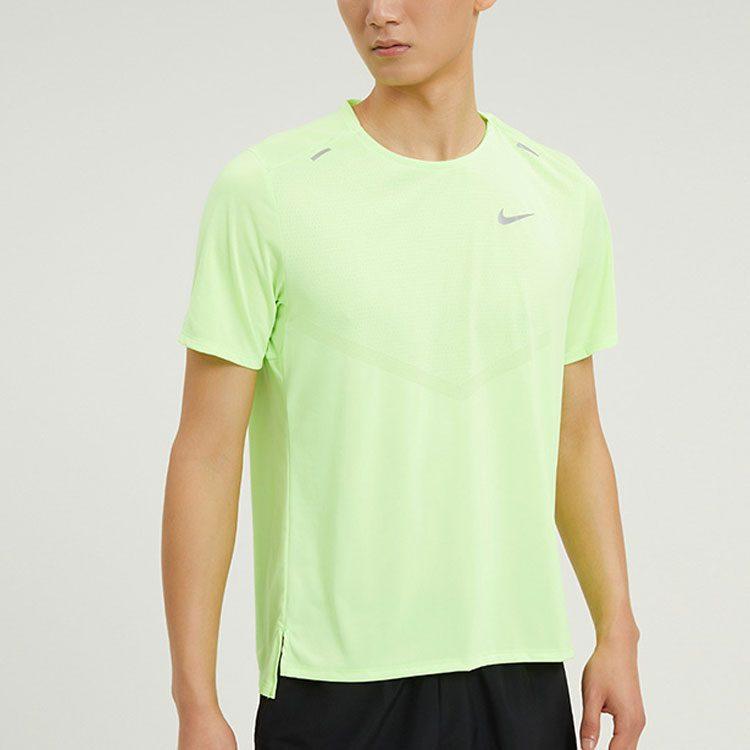 Nike T Shirts Men's Green Crew Neck Moderate Straight Fit CZ9185-358