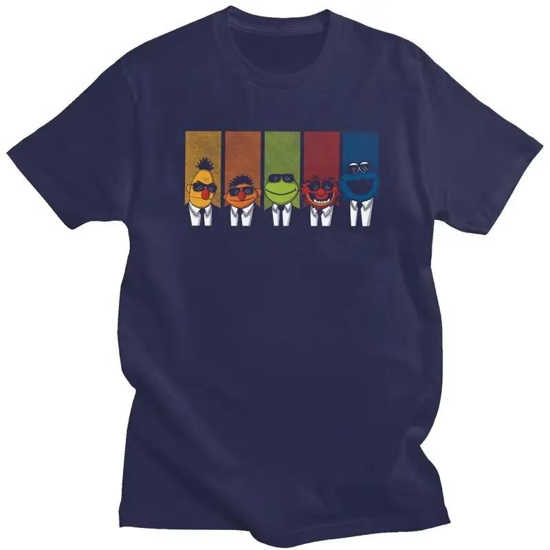 Reservoir Muppets T-shirt Erkek Kısa Kollu 2026 Yeni Yazlık Tişört Şık Anime Çizgi Film Tişört Dar Kesim Saf Pamuklu Tişörtler