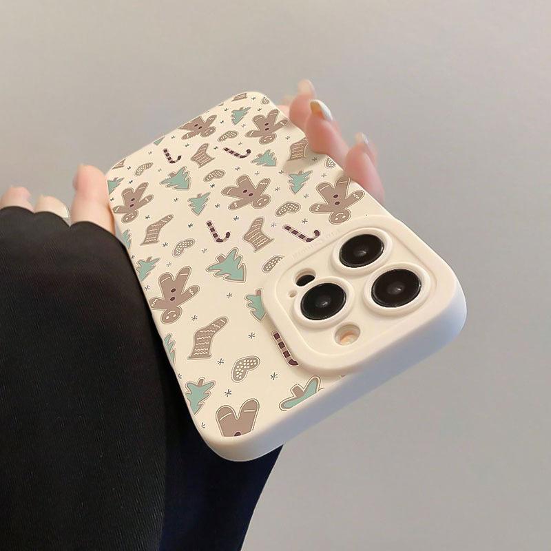 Husă cu Imprimeu Om de Turtă Dulce de Crăciun pentru iPhone 16 15 14 11 13 12 Pro Max Husă iPhone 16E 7 8 Plus SE 2022 Model de Iarnă Husă Moale de Telefon Antishock