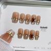 Queen of Spades: Brown Coffee Handmade Wearable Nails - Light Luxury, Winter Ins Style, Whitening & Removable