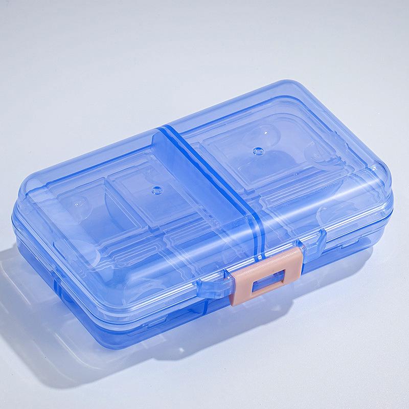 Portable Weekly Pill Organizer Box with 8 Compartments for 3x Daily Medication