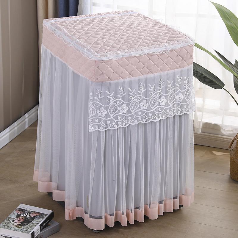 1PC Drum Washing Machine Washable Embroidery Universal Dustproof Cover Protective Sleeve Fibre Cover Fully Automatic Machine