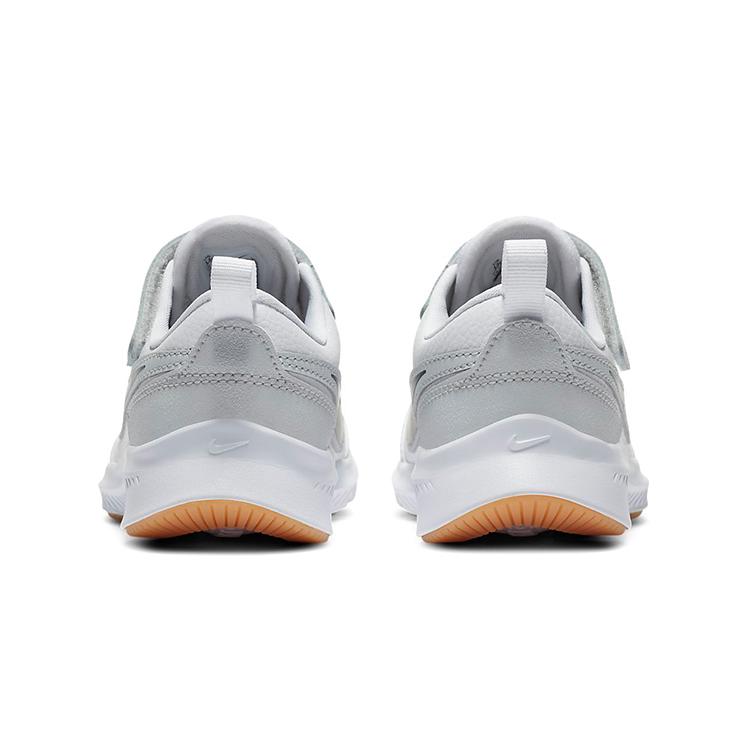 Nike Varsity Leather Hook and loop Low top Sports Casual Shoes Gray Black Children Aged 3 7 Years Old CN9393-100