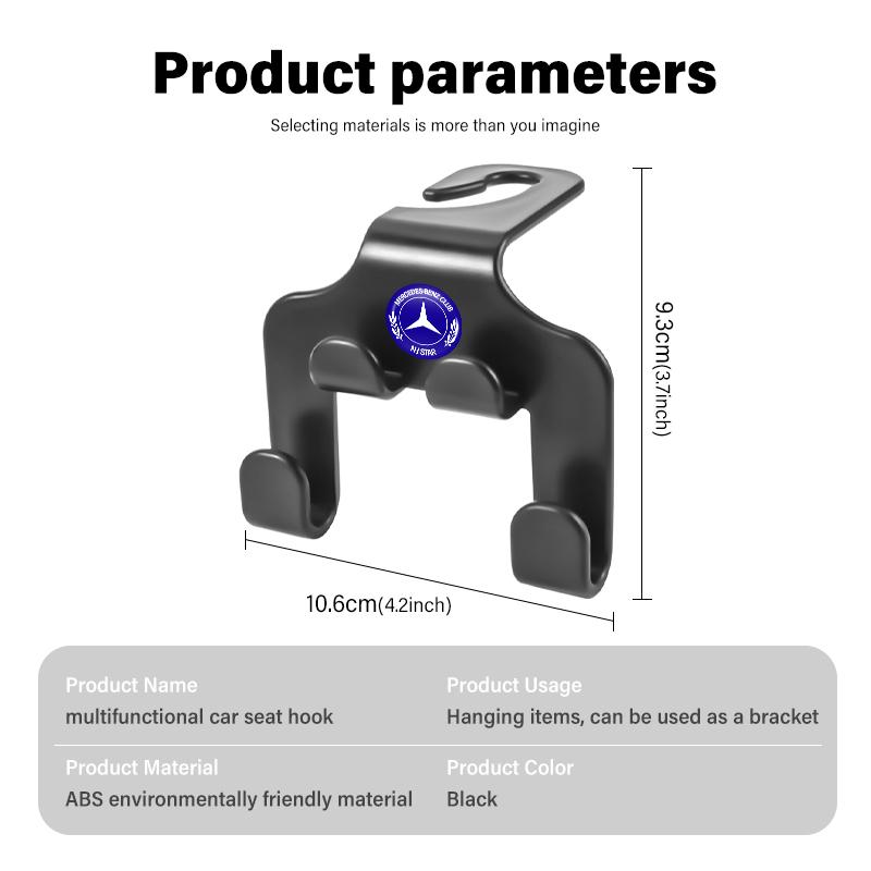 Double Head Hook Car Rear Seat Hanging Storage Holder For Mercedes Benz W211 W124 W176 W177 C180 C200 C260 C300 GLC CLE CLA XV1