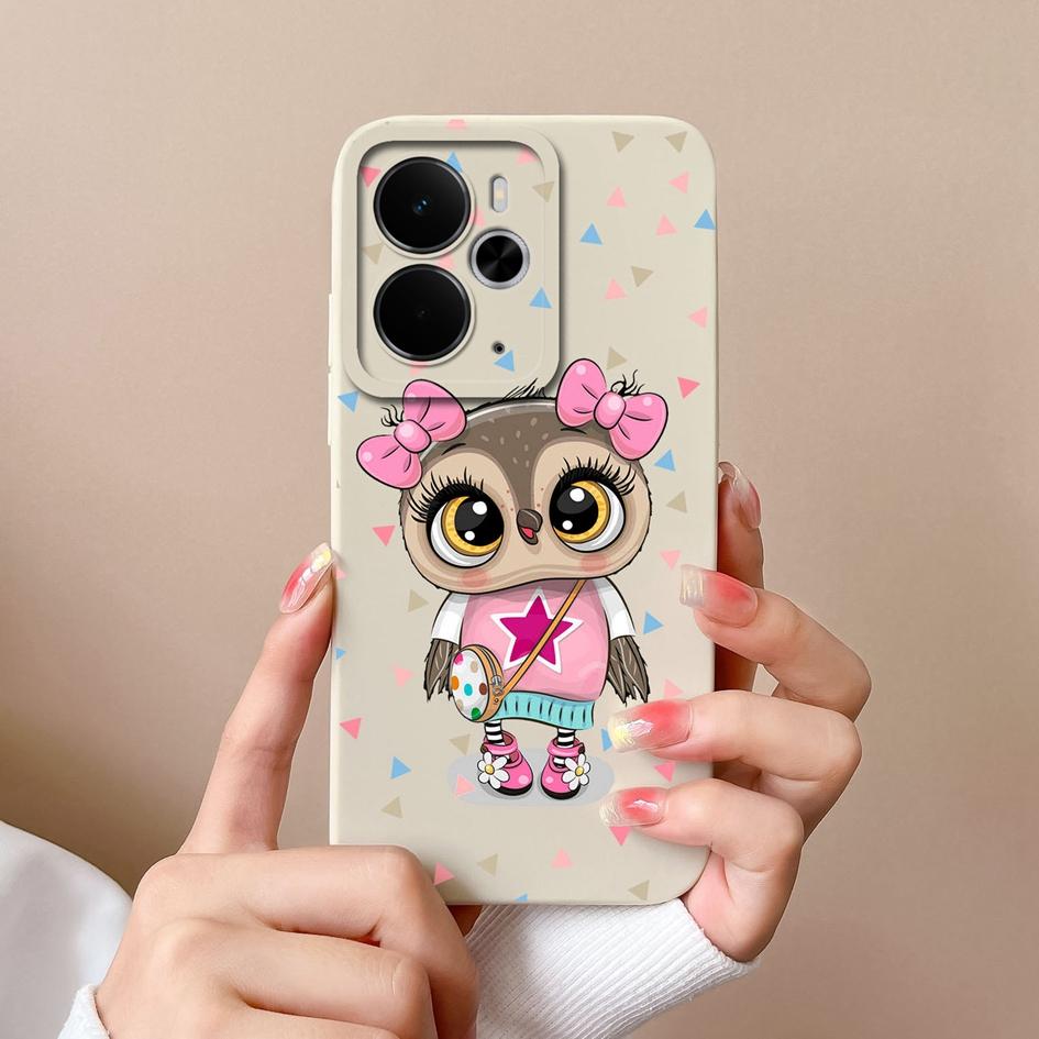 

Чохли-накладки для Oppo Realme C75x 14X 14 14T Narzo 10 30 60 P3 A5 Pro з милим мультяшним кошеням, совою, візерунками, рідким силіконом, пилозахисним корпусом для Oppo Realme GT3