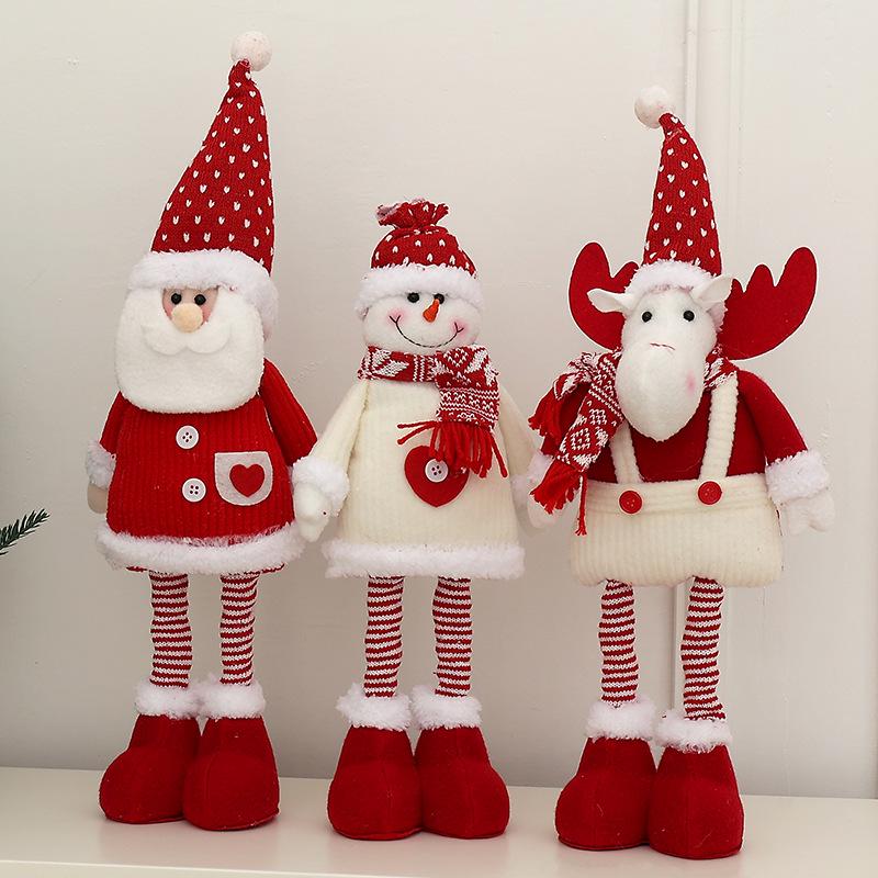 Red Telescopic Santa Doll Christmas Window Display Decoration