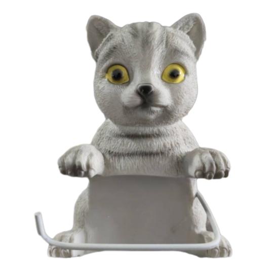 Wall Mounted Toilet Paper Holder Simple Installation Realistic 3D Printed Cat Paper Towel Holder Bathroom Decoration