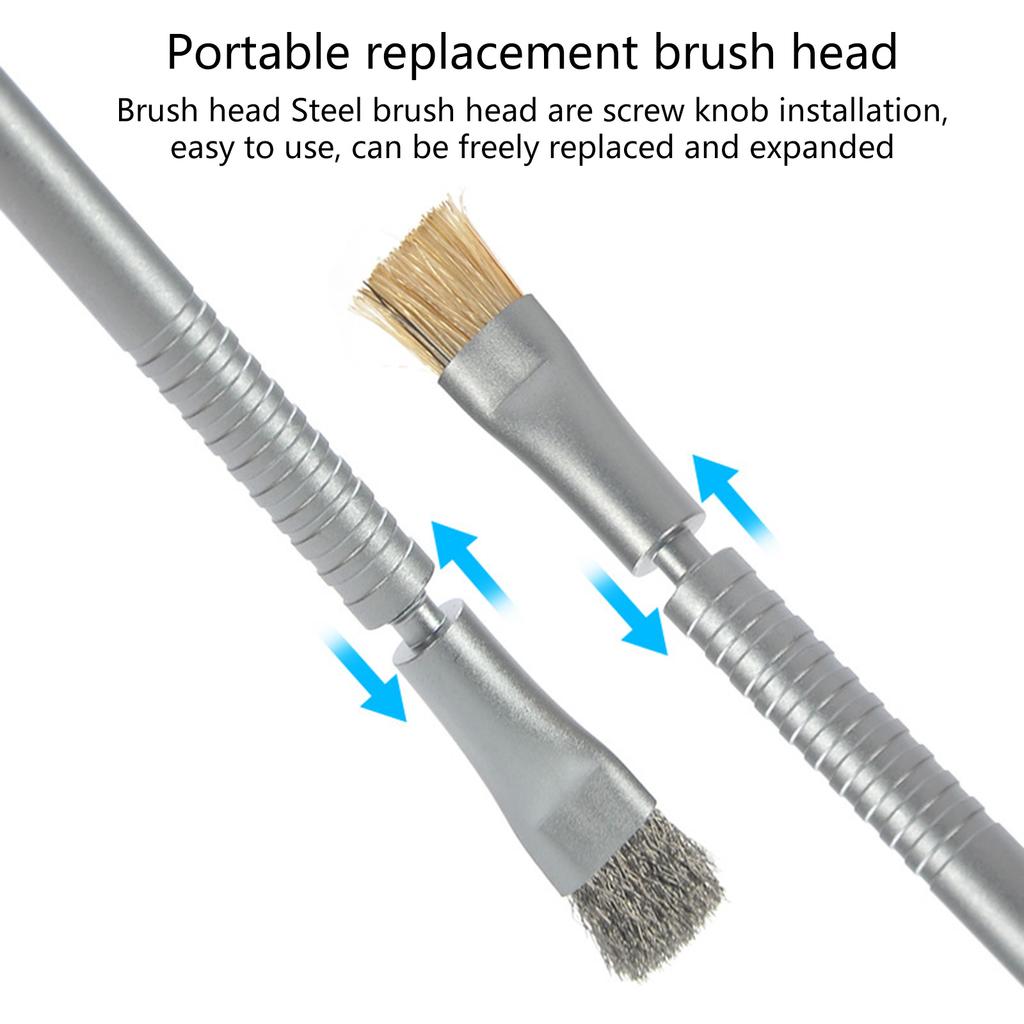4Pcs Antistatic Brush Replacement Heads for Phone Motherboard IC Glues Removal PCB Cleaning Tools with Wire and Bristles