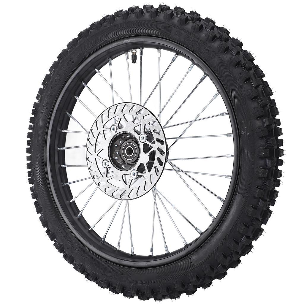 17 Inch Front Wheel Assembly 70 100 17 2.75 17 Tire Inner Tube 15mm Rim Axle with Brake Rotor for Pit Dirt Bike