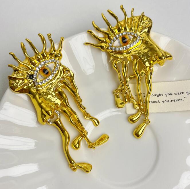Eye Exaggerated Necklace Water Drops Vintage Earrings