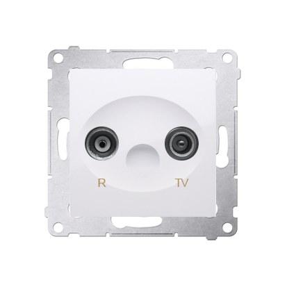 RTV terminal socket, separated, 1 dB attenuation, white Simon54
