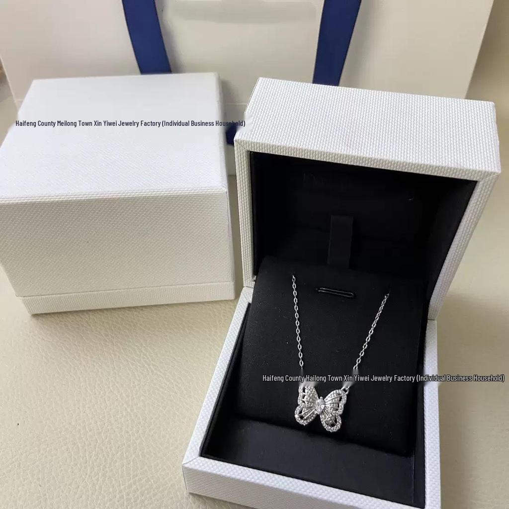 Hochwertige Gold-Schmetterling-Diamant-Halskette für Damen - Elegantes Hohl-Schlüsselbein-Design