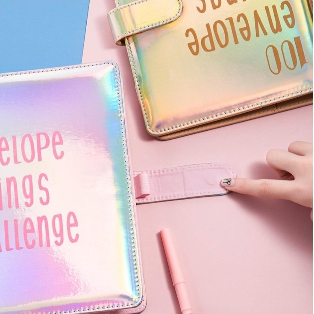 Dazzling Colors Challenge Budget Binder PU Leather Savings Challenge Notepad  New Year
