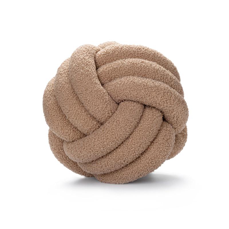 Velvet Knotted Ball Round Pillow - Decorative Tassel Accent Pillow for Sofa, Bed, Living Room, Boho Home Decor